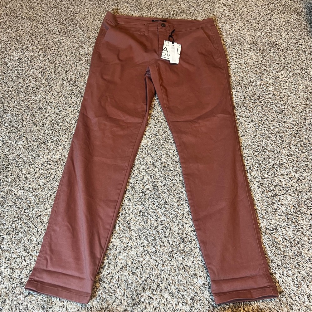 41 Hawthorne Women's Chinos Size 12 Brick Red Flat Front‎ Pants
